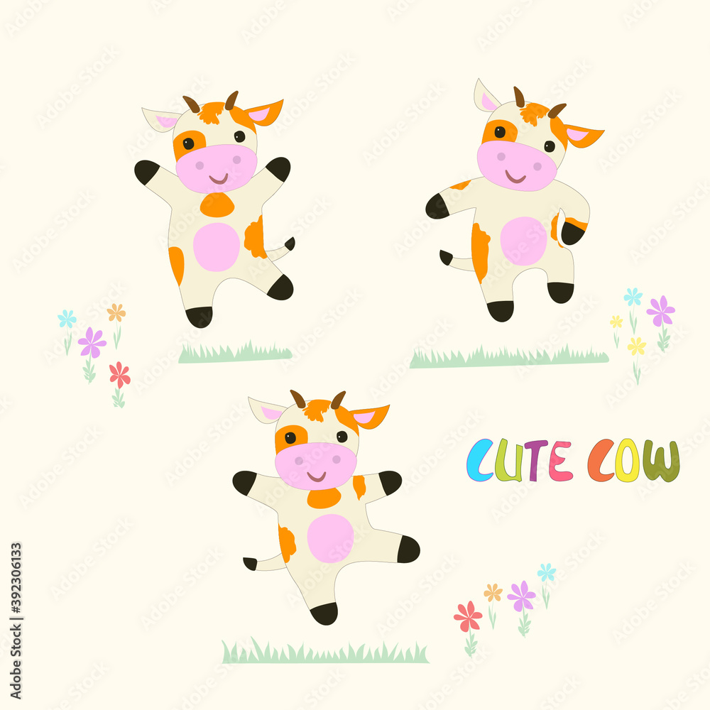 Funny dancing cows - symbol of 2021 Funny dancing cows - symbol of 2021