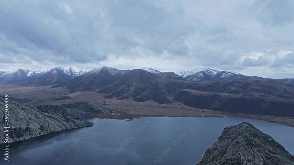 clear mountain volcanic lake, video from drone clear mountain volcanic lake, video from drone