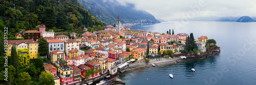 Aerial of Varenna on Lake Como