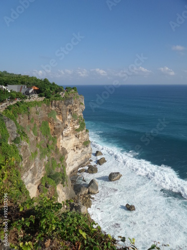Beautiful coast view at top of mountain cliff at Bali, Indonesia