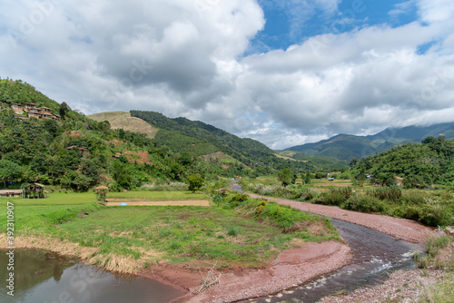 Landscape of streams and mountains at Sapan, Borklua, Nan, Thailand