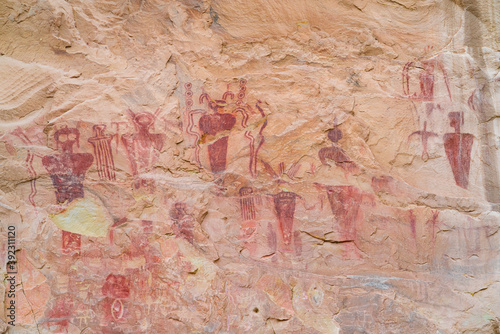 Fremont petroglyphs in Sego Canyon, Thompson Springs,  Grand County, Utah, Usa, America photo