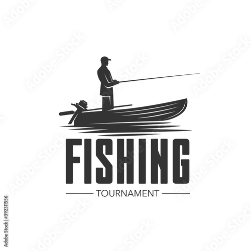 Fishing logo. Fresh seafood template design.