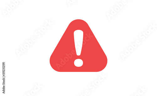 Alert icon. Exclamation danger sign. Rounded triangle with exclamation mark.