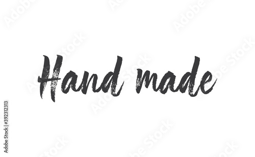 Hand made text. Calligraphic handwritten lettering text. Vector.