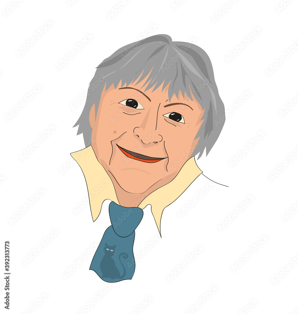 Vector Illustration of Gloria Fuertes, the poet, a vector linear illustration of a portrait of the spanish writer, in his 100th anniversary of his birthday Vector Illustration of Gloria Fuertes, the poet, a vector linear illustration of a portrait of the spanish writer, in his 100th anniversary of his birthday