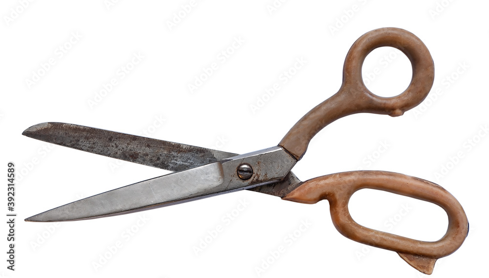 Old partner scissors isolate on white background Old partner scissors isolate on white background