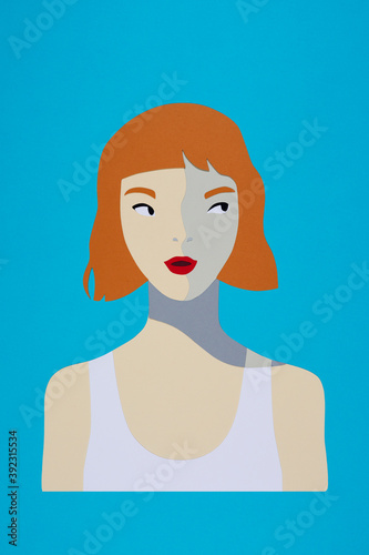 Young woman looking askance