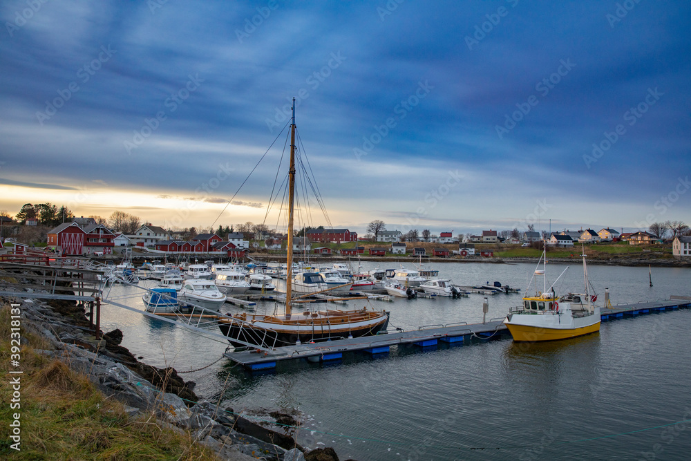 Boats in the Tjotta harbor, ,Helgeland,Nordland ,Norway,scandinavia,Europe