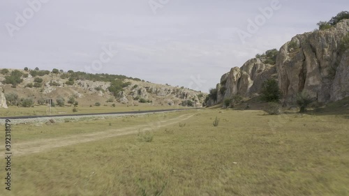 Aerial, Dobrogea Canyon, Romania photo