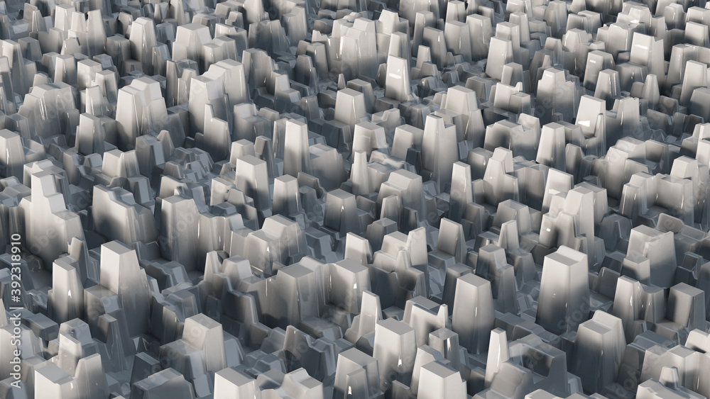 Fototapeta premium 3D illustration of poly relief surface structure.