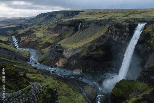 A waterfall in the valley photo