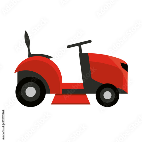 electric mower grass garden isolated on white background