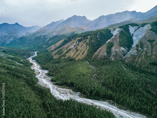 A mountain river valley