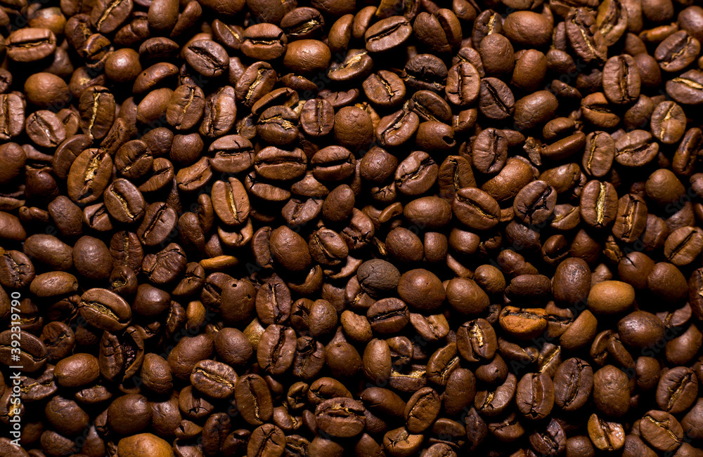 Obraz premium coffee, grains, brown, fragrant, dark, healthy, drink, background, abstract, cappuccino, Americano, latte, delicious, coffee, Golden, round, oval, beautiful, black, fun, morning, Breakfast, Wake up