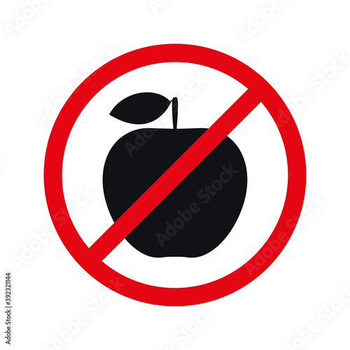 no Apple, prohibition sign. vector illustration.