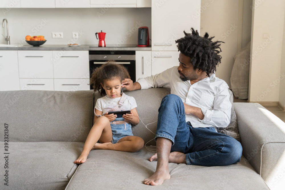 Father And Daughter Staying Home Father And Daughter Staying Home