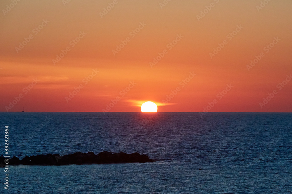 sunset over the sea