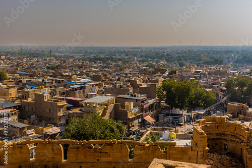 A view over the town from the old city in Jaisalmer, Rajasthan, India