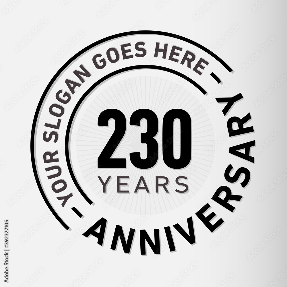 230 years anniversary logo template. Vector and illustration.
