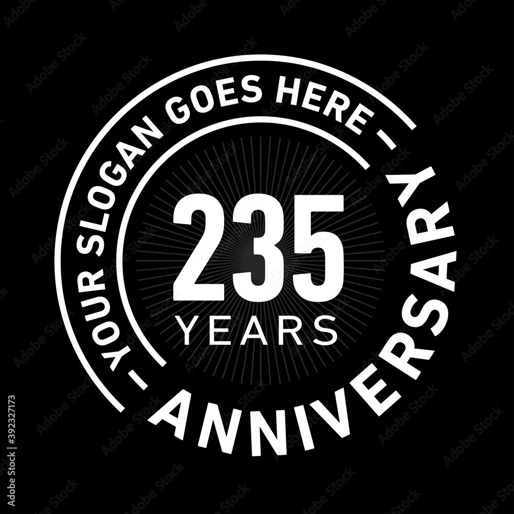 235 years anniversary logo template. Vector and illustration.
235 years anniversary logo template. Vector and illustration.