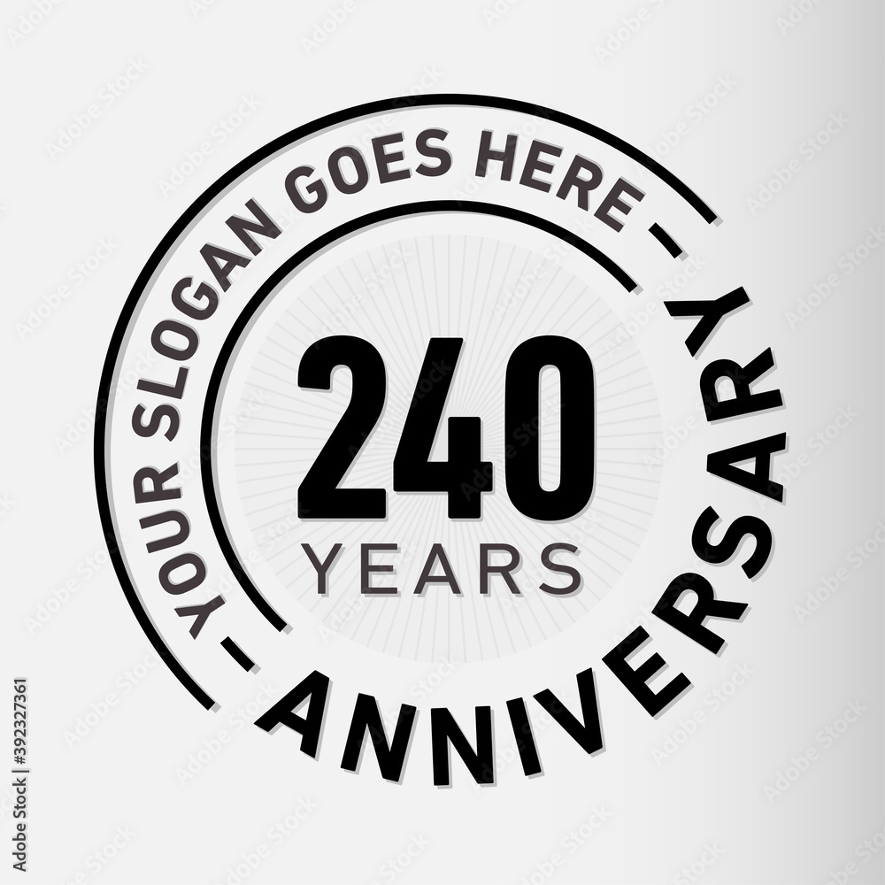 240 years anniversary logo template. Vector and illustration.
