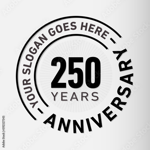 250 years anniversary logo template. Vector and illustration.
