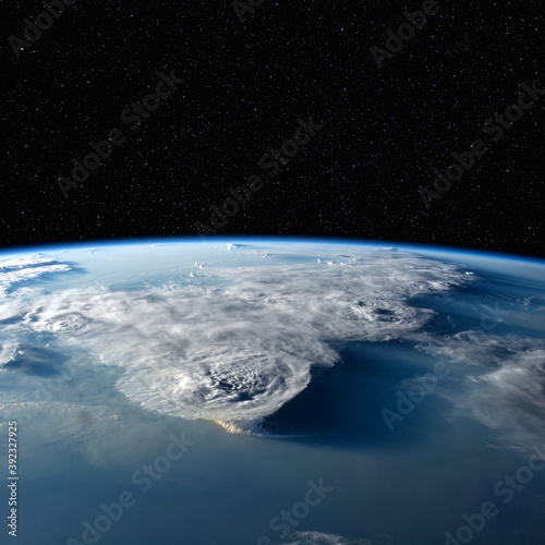 Fototapeta Naklejka Na Ścianę i Meble -  Thunderstorms over the South China Sea from Space. Elements of this image furnished by NASA.