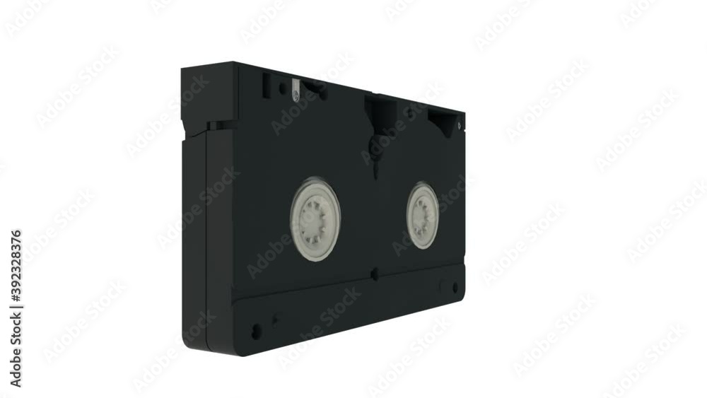 VHS cassette. Video Cassette Spin on a White Background. Alpha Channel Included VHS cassette. Video Cassette Spin on a White Background. Alpha Channel Included
