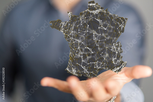3d Digital France map count...