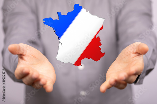 Digital France map country 3d