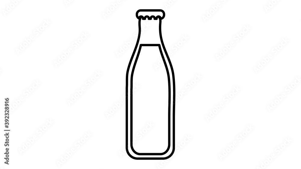milk in a glass bottle on a white background, vector illustration. milk for drinks and cooking. Eco-friendly packaging without plastic. care for the environment milk in a glass bottle on a white background, vector illustration. milk for drinks and cooking. Eco-friendly packaging without plastic. care for the environment