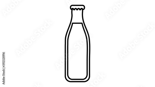 milk in a glass bottle on a white background, vector illustration. milk for drinks and cooking. Eco-friendly packaging without plastic. care for the environment