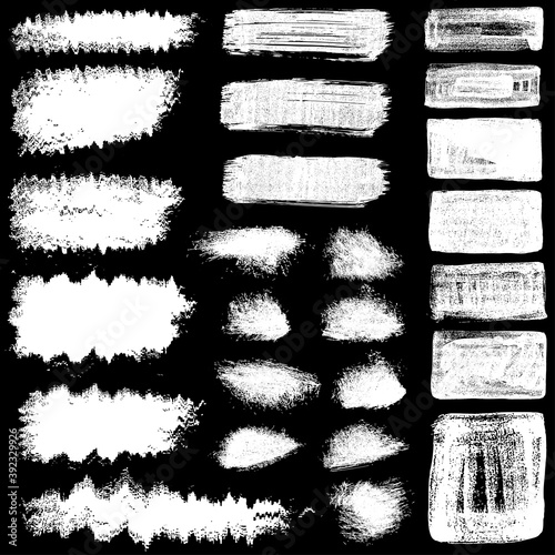 set of vector EPS10 brush stroke stains. Detailing grunge texture. Collection of hand drawn brushes, high quality trace