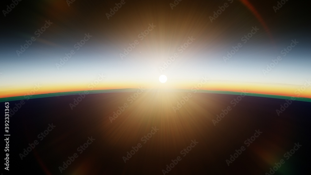 detailed planet surface, realistic exoplanet, beautiful alien planet in far space, planet suitable for colonization, planet similar to Earth 3D render