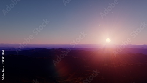 detailed planet surface  realistic exoplanet  beautiful alien planet in far space  planet suitable for colonization  planet similar to Earth 3D render