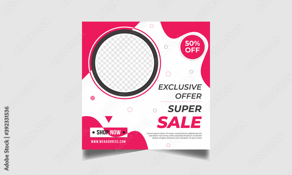 Exclusive offer super sale social media Banner design template