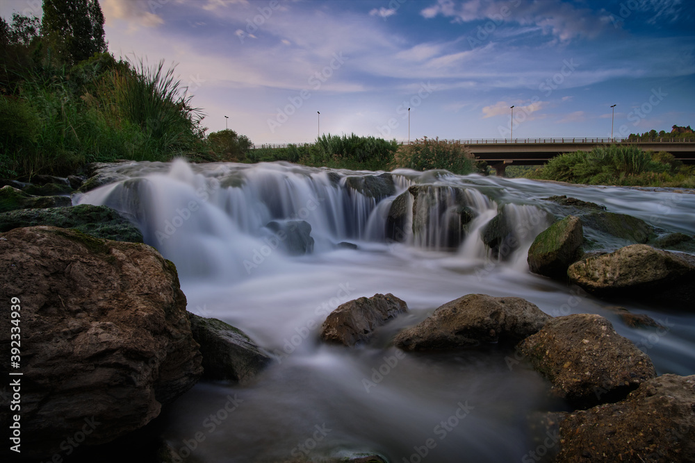 Waterfall on the Llobregat River in Barcelona Waterfall on the Llobregat River in Barcelona