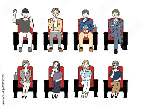 映画館　映画を観る人々