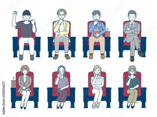 映画館　映画を観る人々