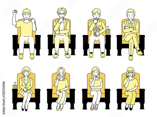 映画館　映画を観る人々