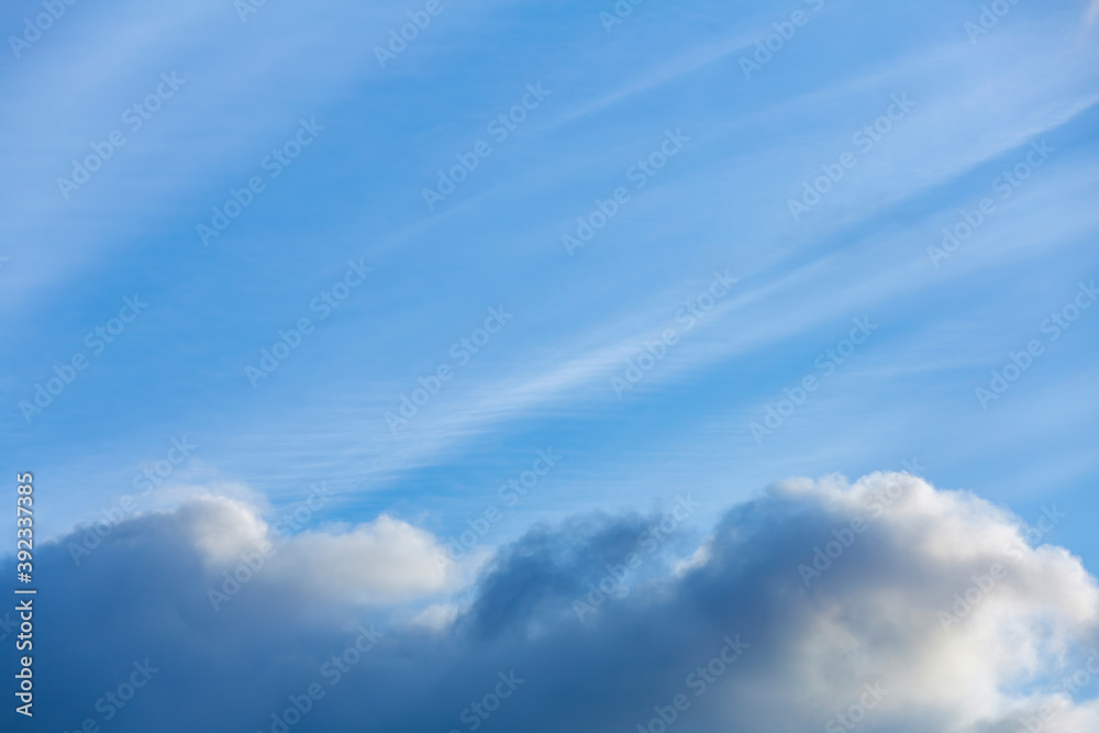 Picturesque textured clouds in the sky at the daytime