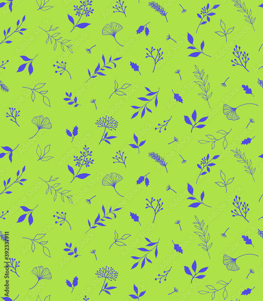 Elegant seamless pattern with plants and herbs. Hand drawn vector illustration. Elegant seamless pattern with plants and herbs. Hand drawn vector illustration.