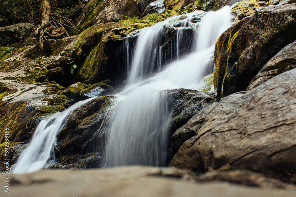 waterfall in the mountains