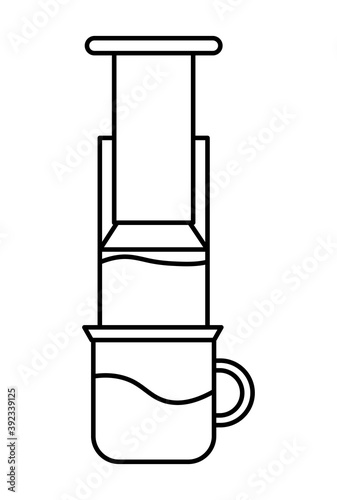 aeropress in a white background