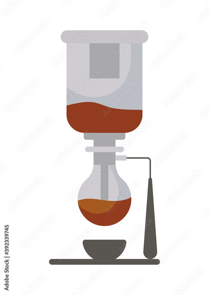 syphon vacumm pot over a white background syphon vacumm pot over a white background