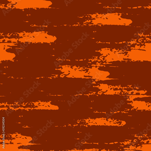 Grunge brush stroke seamless pattern. Organic, natural camouflage texture. Hand drawn black ink, paint smears print