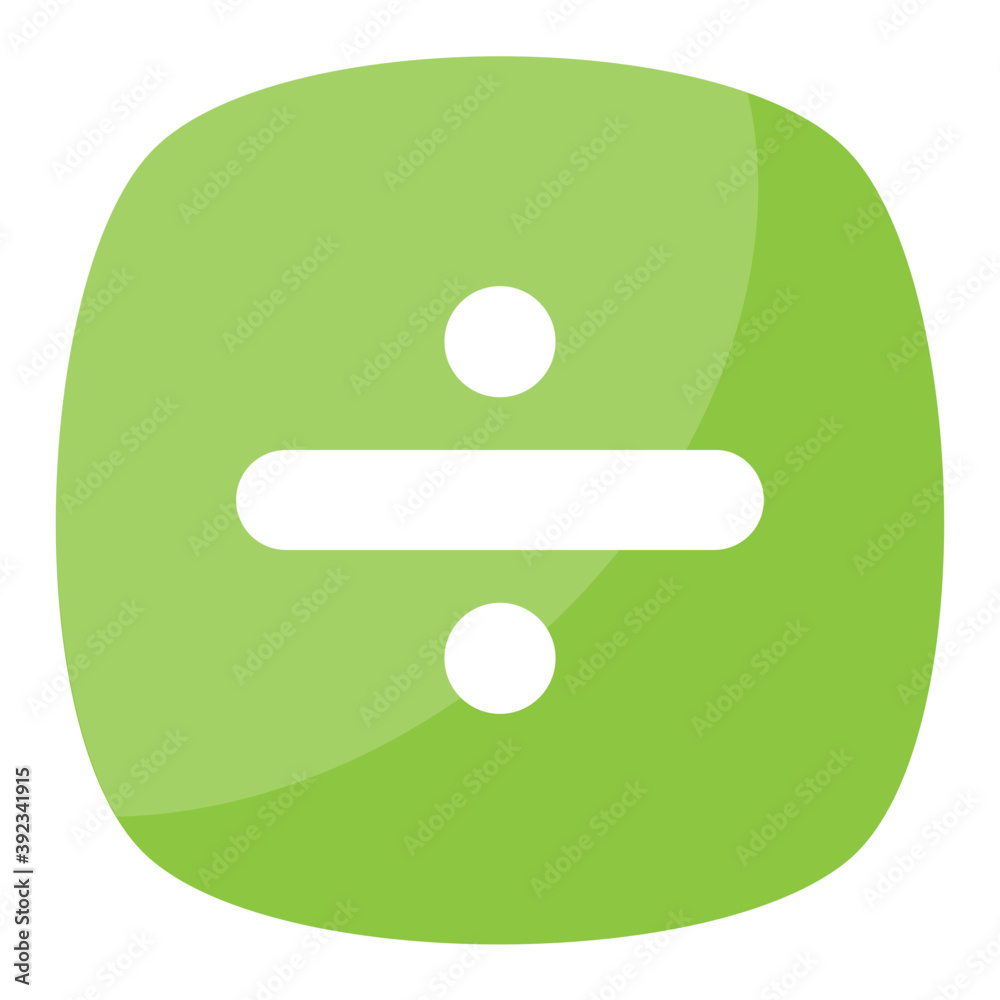 Arithmetic symbol divide sign representing division Stock Vector ...