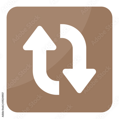 
Flat icon design of syncing arrows, sign of repeat button 
