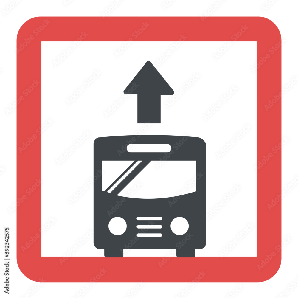 Lane reserved for city buses sign
Lane reserved for city buses sign